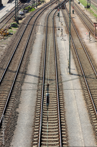 Schienen Eisenbahnschienen Bahnhof