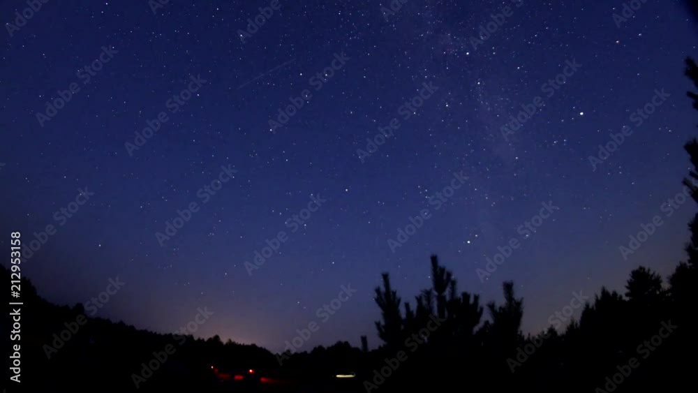 Daily motion of the earth, meteors, Milky Way against the background of the night sky timelapse. Daily motion of the earth, meteors, Milky Way against the background of the night sky timelapse.