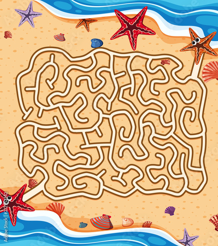 Summer beach maze puzzle game