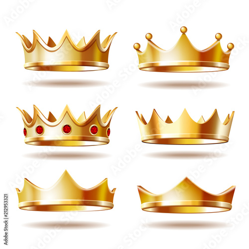 Set of golden crowns for king