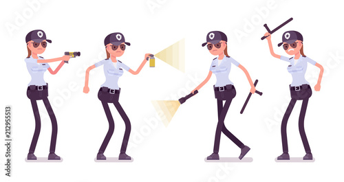 Female security guard at work