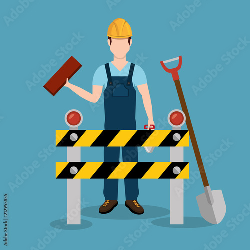 construction worker with under construction icons