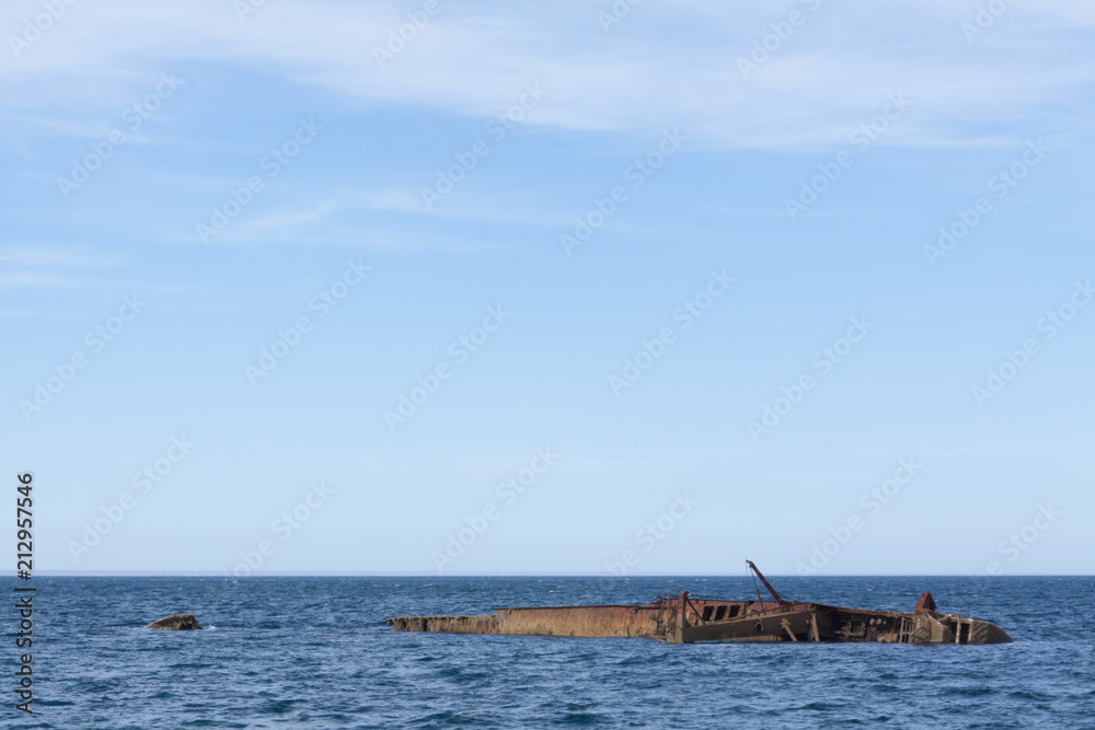 Ship wreck by the city