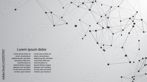 Abstract connecting dots and lines. Vector technology background. Global network connection.
