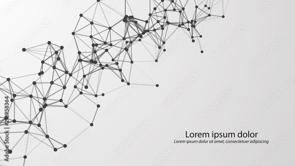 Obraz premium Abstract connecting dots and lines. Vector technology background. Global network connection.