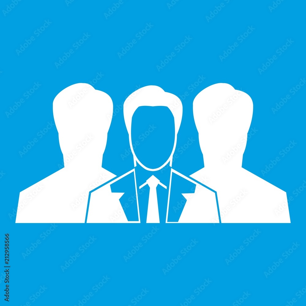 Recruitment icon white isolated on blue background vector illustration