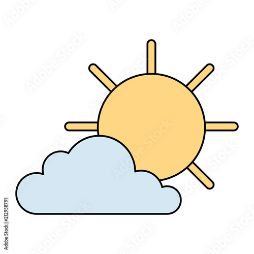 cloud with sun weather icon