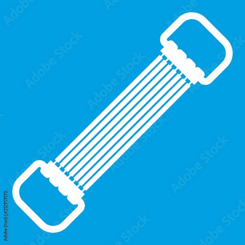 Sports stretchable belt icon white isolated on blue background vector illustration