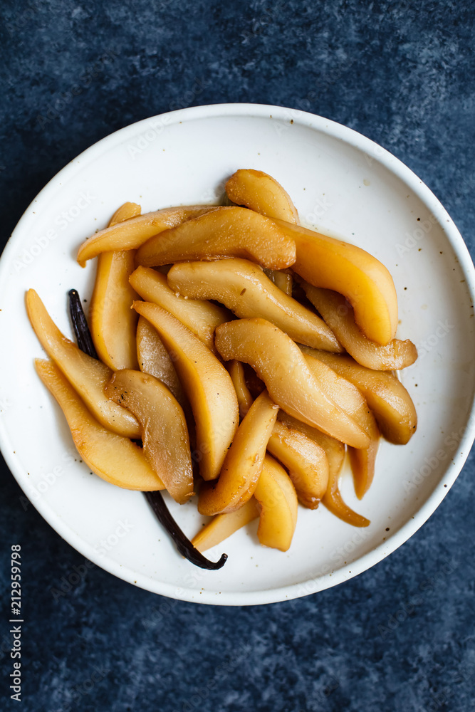 Pears on dark background