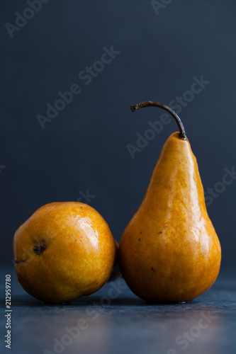 Pears on dark background