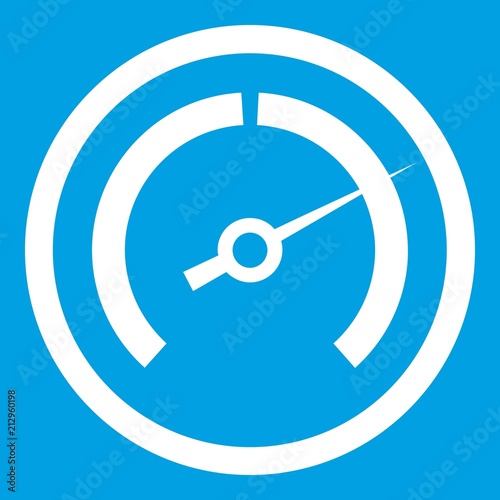 Free Download Speedometer icon white isolated on blue background vector illustration - GFXLoad