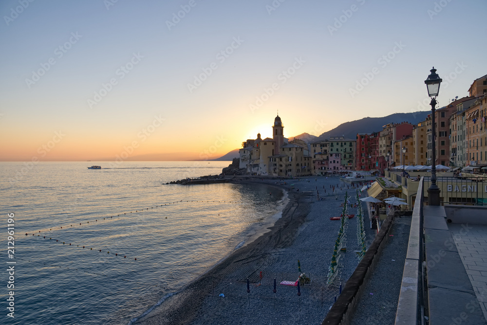 Camogli, sunset on the sea - Liguria - Italy
