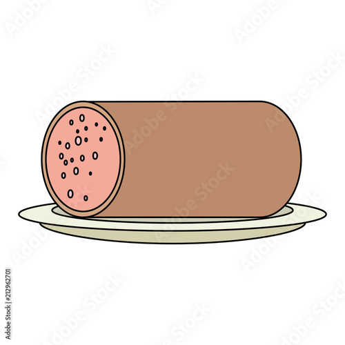 fresh salami piece icon vector illustration design