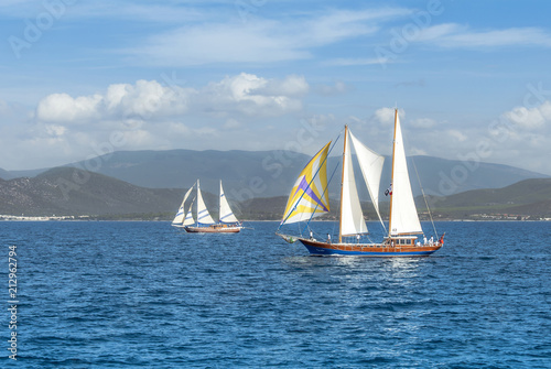 Didim, Turkey, 22 October 2010: Bodrum Cup Races, Gulet Wooden Sailboats