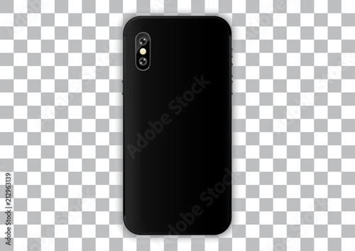 back case phone. realistic smartphone camera