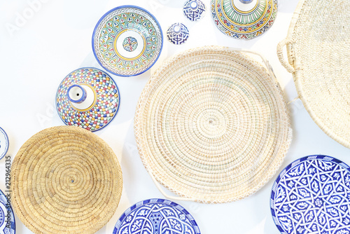 traditional Moroccan plates as wall decoration