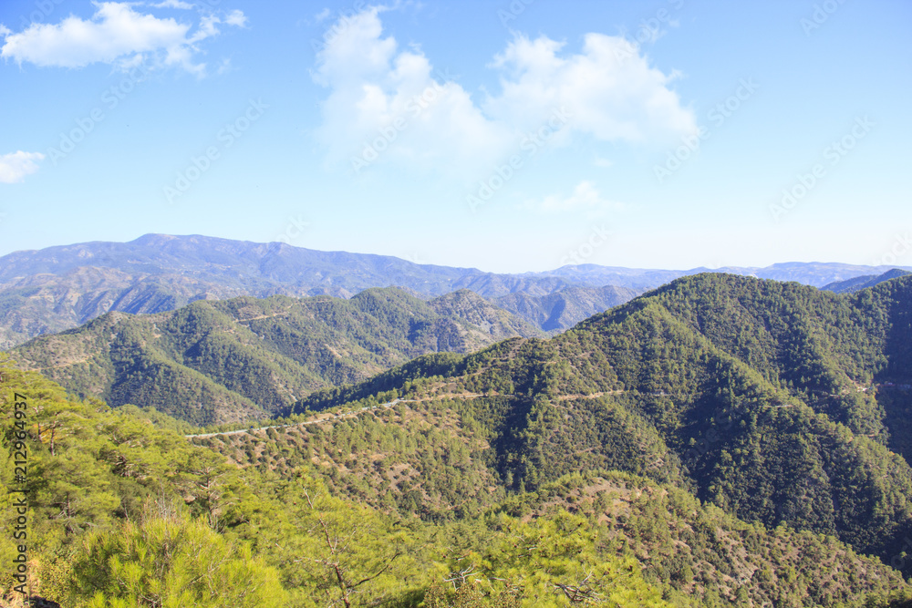 Beautiful view of the green hills of Cyprus