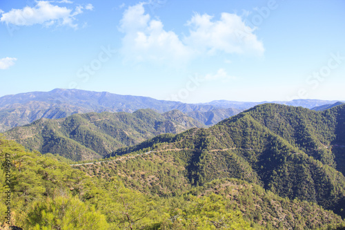 Beautiful view of the green hills of Cyprus