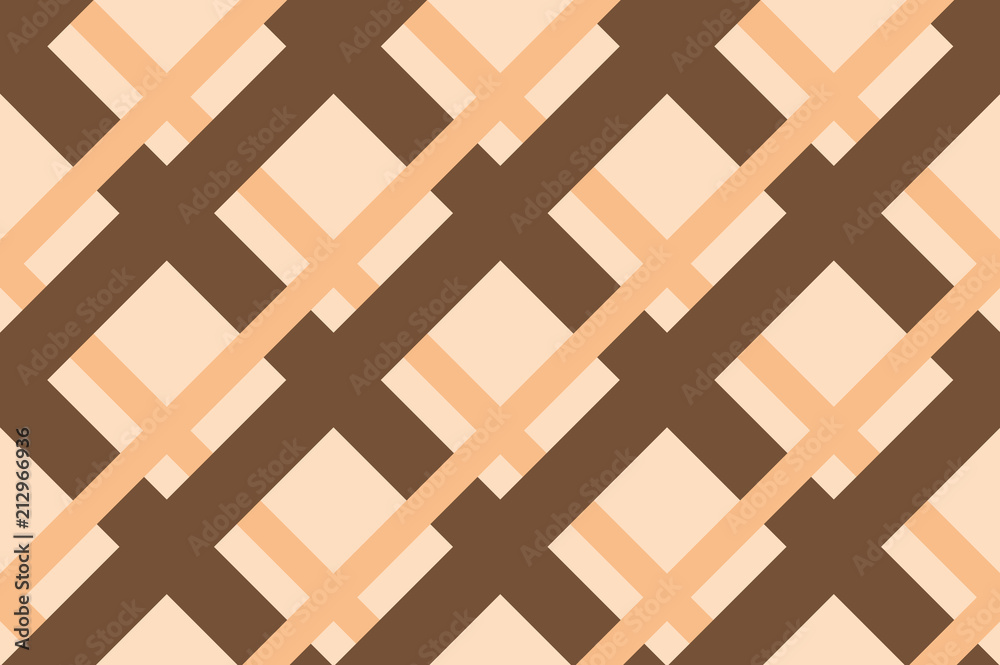 Traditional ornament with cells, squares for printing on fabric, textiles, home interior with different shades of brown, beige, pink. Traditional ornament with cells, squares for printing on fabric, textiles, home interior with different shades of brown, beige, pink.