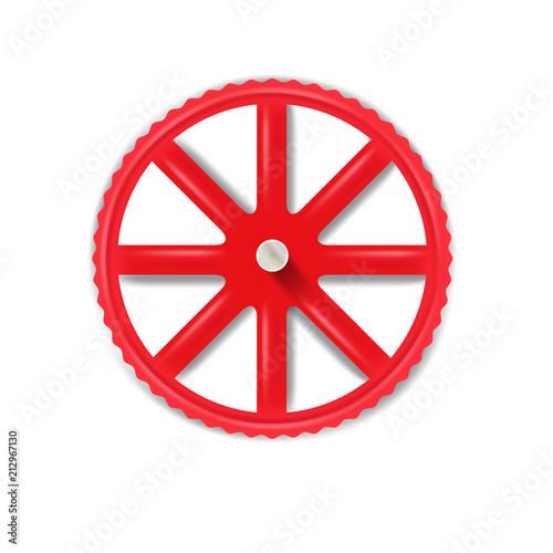 Red valve with bolt. Vector illustration 