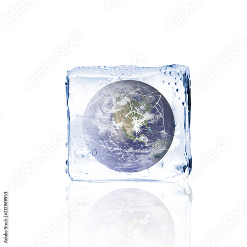 Earth encased in an ice cube