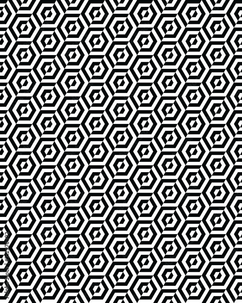 Honeycomb seamless pattern, polygonal mosaic abstract geometry
