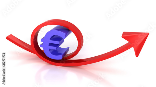 Red arrow and euro sign