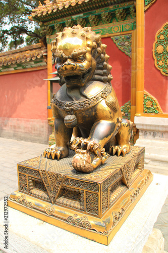 Chinese gold lion.
