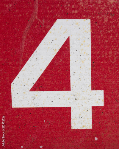 Written Wording in Distressed State Typography Found Number FOur 4