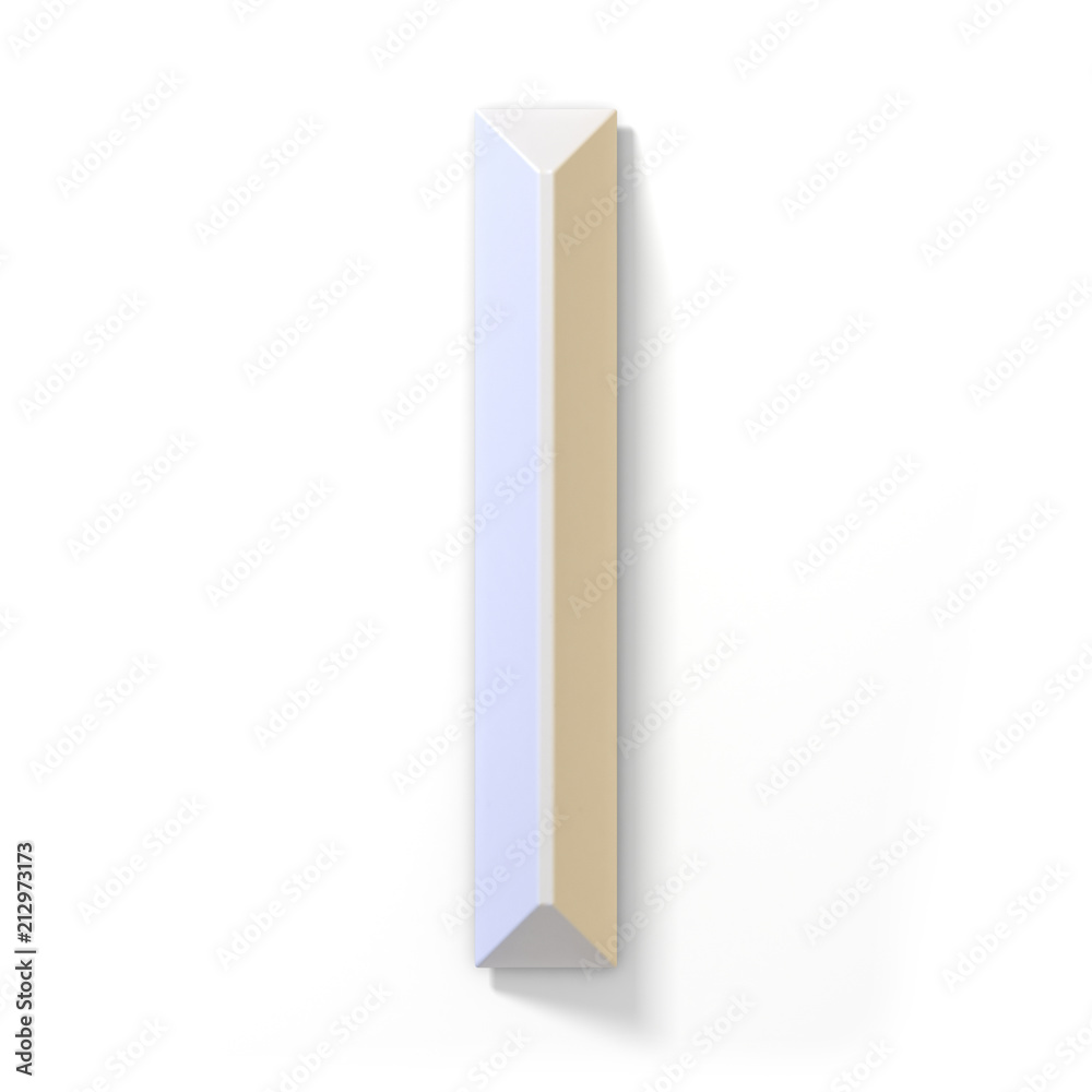 White dimensional font LETTER I 3D White dimensional font LETTER I 3D