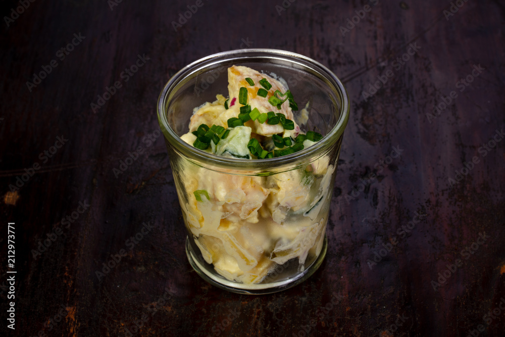 Boiled potato with sauce Boiled potato with sauce