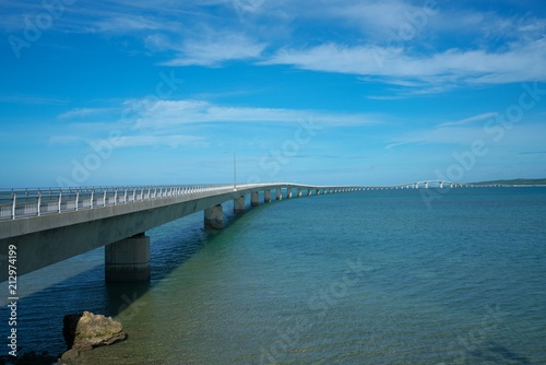 Okinawa,Japan-July 7, 2018: Irabu bridge, the longest toll-free bridge in Japan connecting Irabu island and Miyako island © Khun Ta