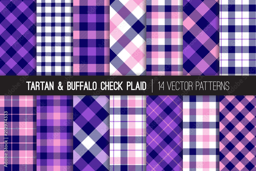 Pink And Purple Plaid Background