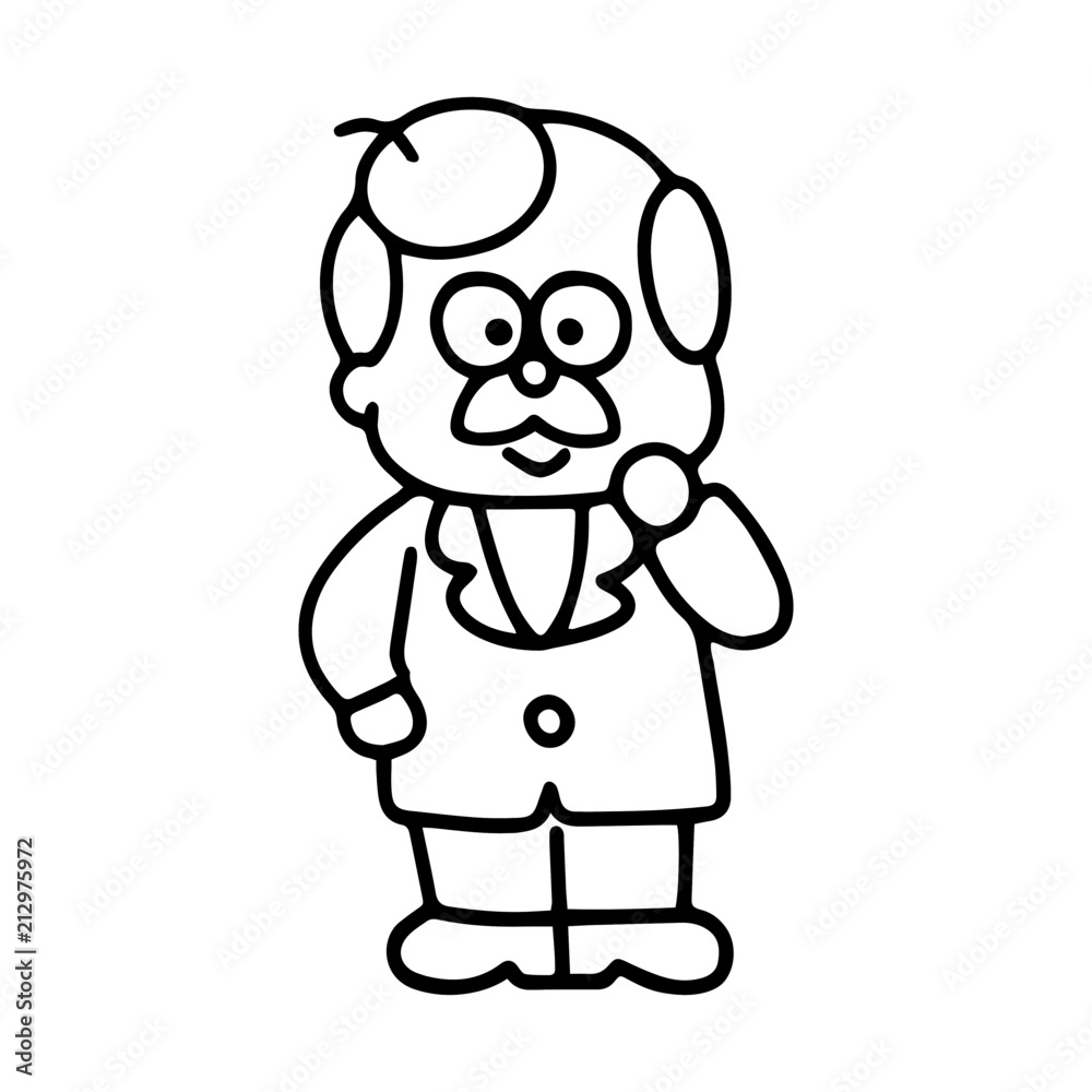 Artist cartoon illustration isolated on white background for children color book Artist cartoon illustration isolated on white background for children color book