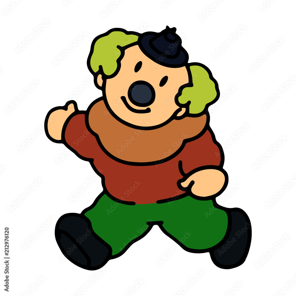 Clown cartoon illustration isolated on white background for children color book Clown cartoon illustration isolated on white background for children color book