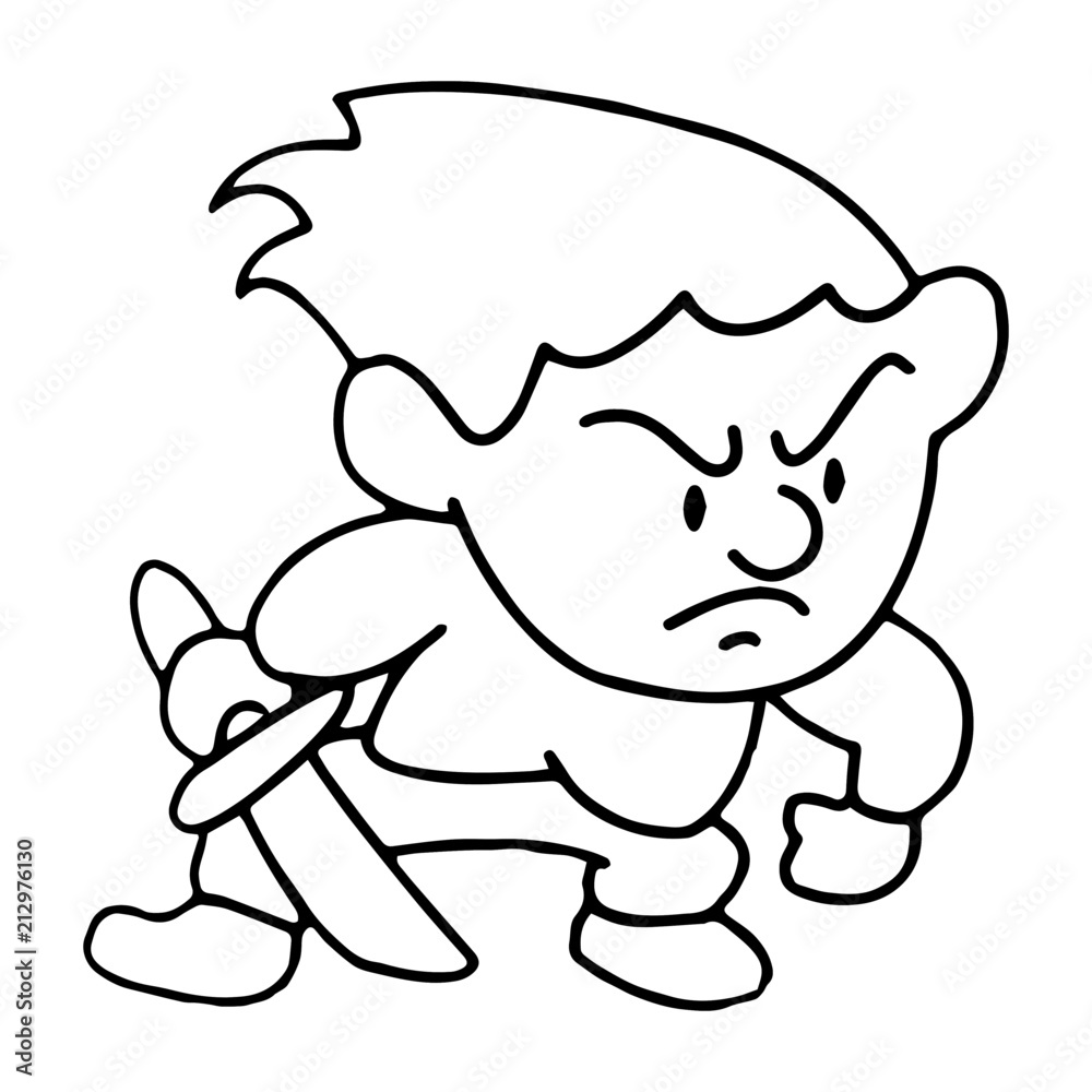 Bandit cartoon illustration isolated on white background for children color book Bandit cartoon illustration isolated on white background for children color book