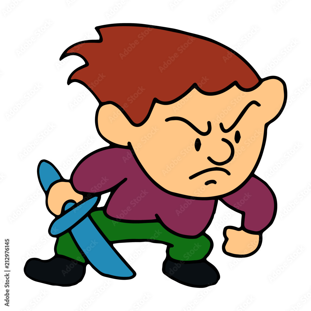 Bandit cartoon illustration isolated on white background for children color book Bandit cartoon illustration isolated on white background for children color book
