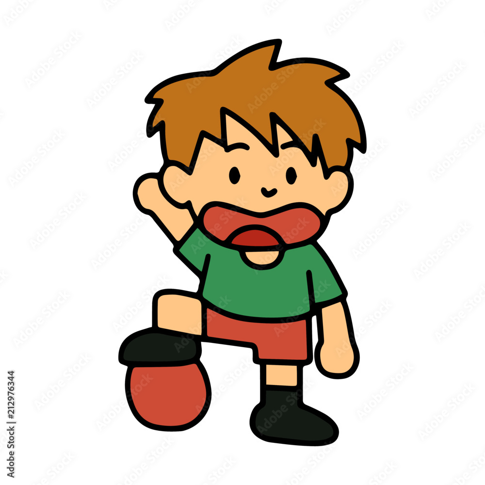 Sport Boy cartoon illustration isolated on white background for children color book Sport Boy cartoon illustration isolated on white background for children color book