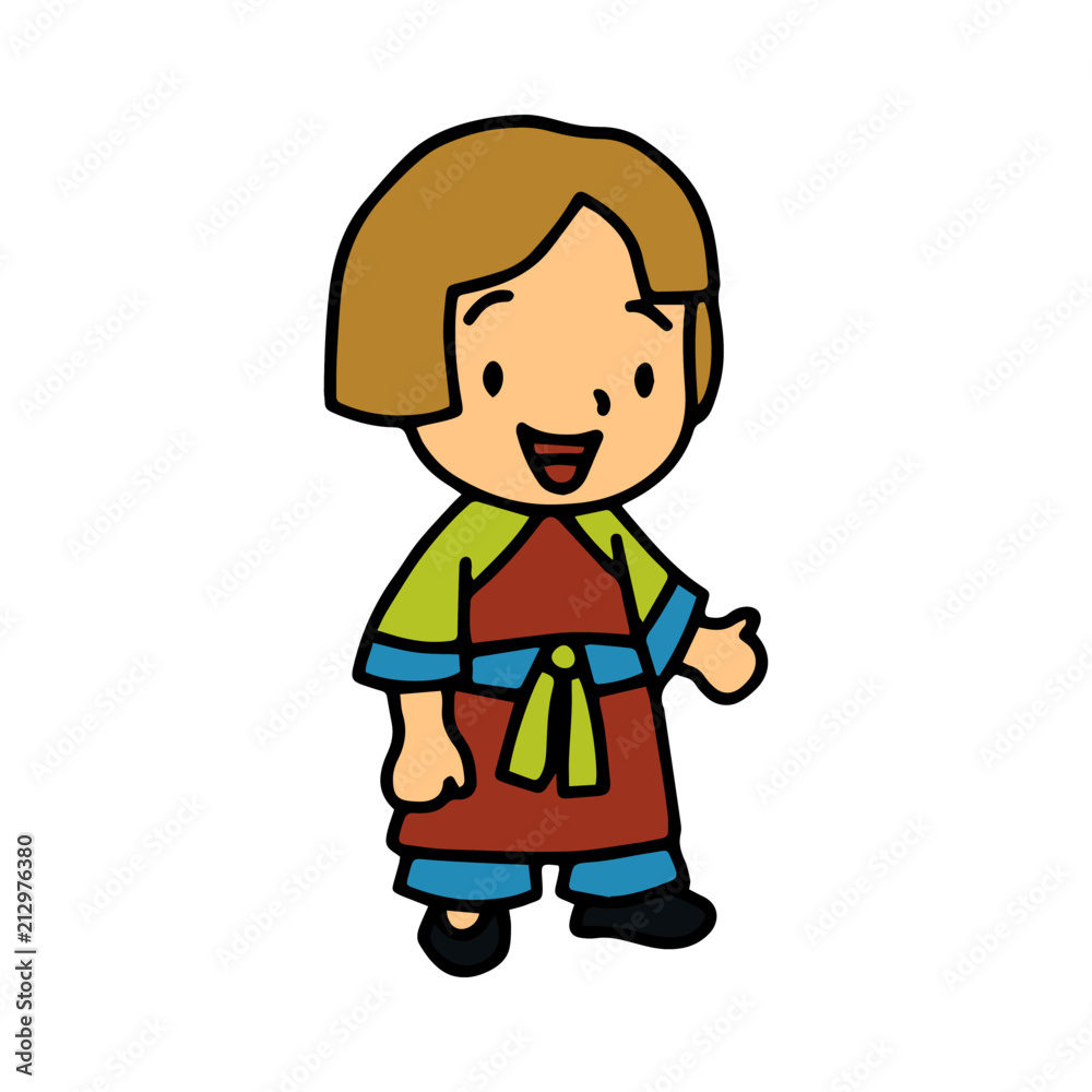 Little girl cartoon illustration isolated on white background for children color book Little girl cartoon illustration isolated on white background for children color book