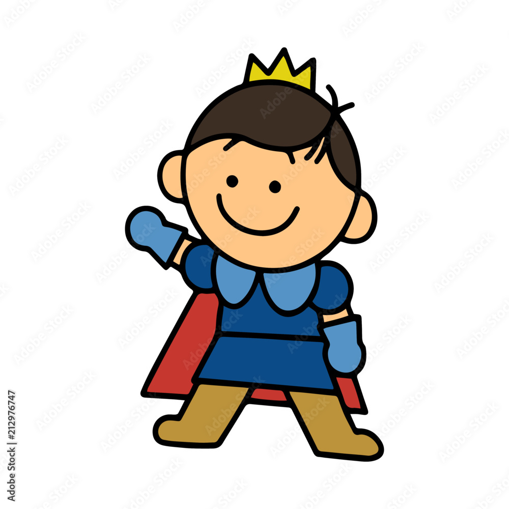 Prince cartoon illustration isolated on white background for children color book Prince cartoon illustration isolated on white background for children color book