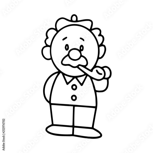 Old Man cartoon illustration isolated on white background for children color book