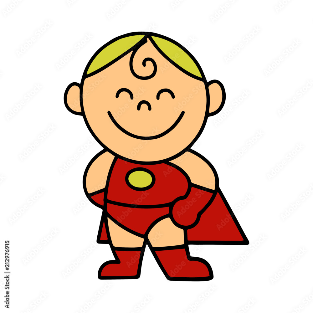 Handsome superhero cartoon illustration isolated on white background for children color book Handsome superhero cartoon illustration isolated on white background for children color book