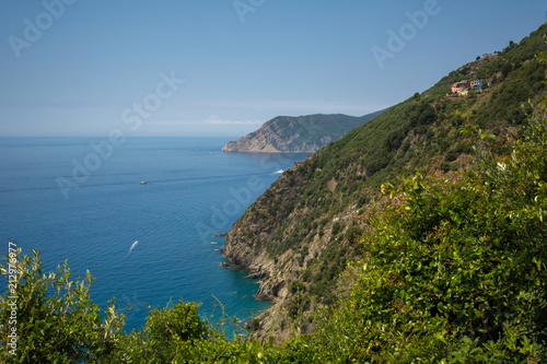 Horizontal View of the Coastline on the Sea between Corniglia and Vernazza © daniele russo