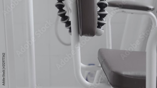 Slow Motion Camera on Gorillapod on Chair in Bathroom/Toilet photo