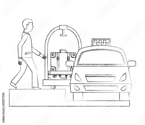 hotel bellboy suitcase luggage trolley ad taxi service