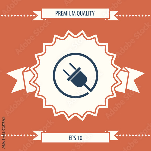 Plug in round icon