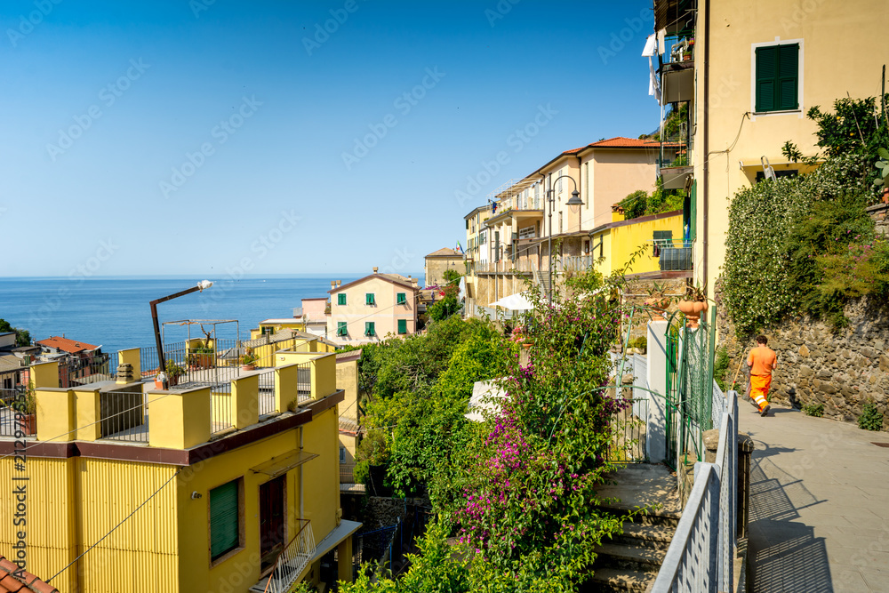Horizontal View of  the Town of Riomaggiore.
