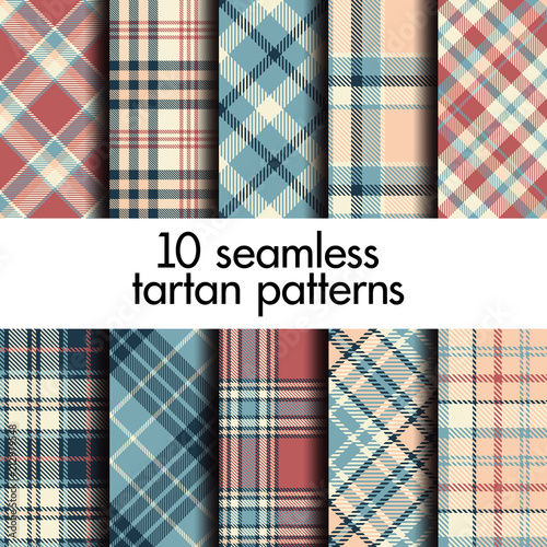 Set of seamless tartan pattern