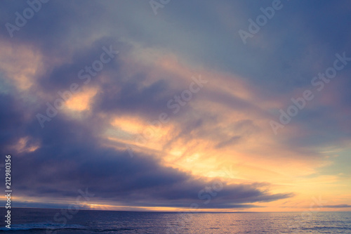 Idyllic ocean at sunset with sea, sky and sun © littleny