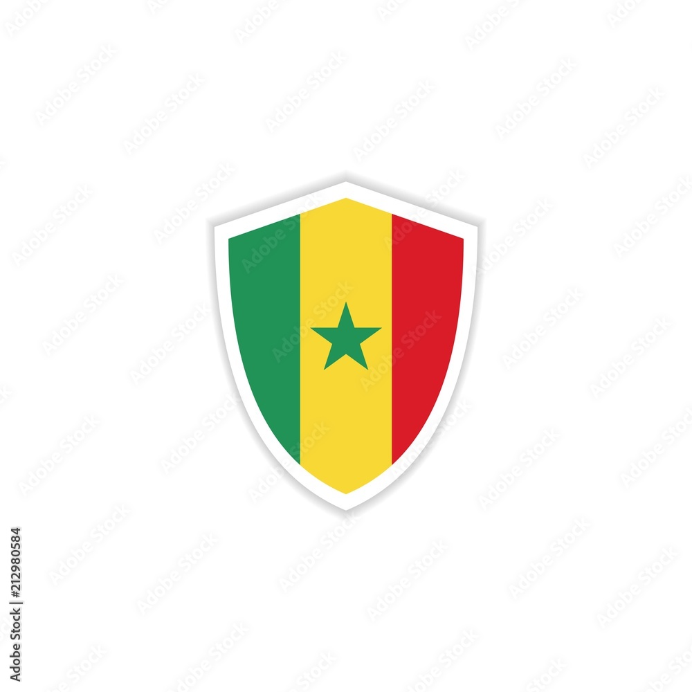 Senegal Flag Emblem Vector Template Design Illustration Senegal Flag Emblem Vector Template Design Illustration